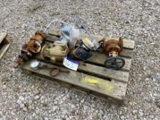 Pallet of Assorted Equipment, including valves, lot located in Bretherton, Lancashire, lot loaded
