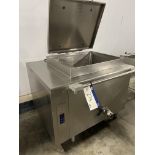 Chavet Cooking Vessel, with bottom outlet, vessel approx. 600mm x 700mm x 600mm dia., 1.2m x 1.1m