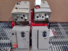 Four Schneider Electric Inverter Drives, 2.2 kW, 3 Phase, 400 V, 8.9 A, ALTIVAR 31 Series, lot