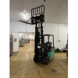 Mitsubishi FB16CPNT 1600kg cap. Electric Fork Lift Truck, serial no. EFB22 02177, with battery