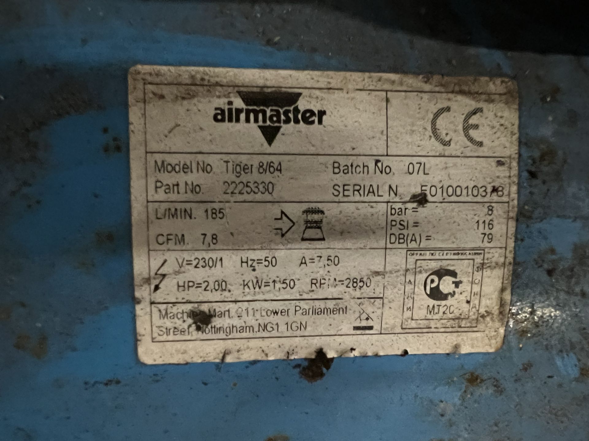 Airmaster Tiger 8/64 Turbo Compressor, lift out charge - £20 + VAT, lot located in Bury St - Image 2 of 3