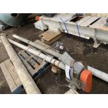 Galvanised Steel Cased Auger Conveyor, approx. 100mm dia., approx. 3.7m long, with electric motor