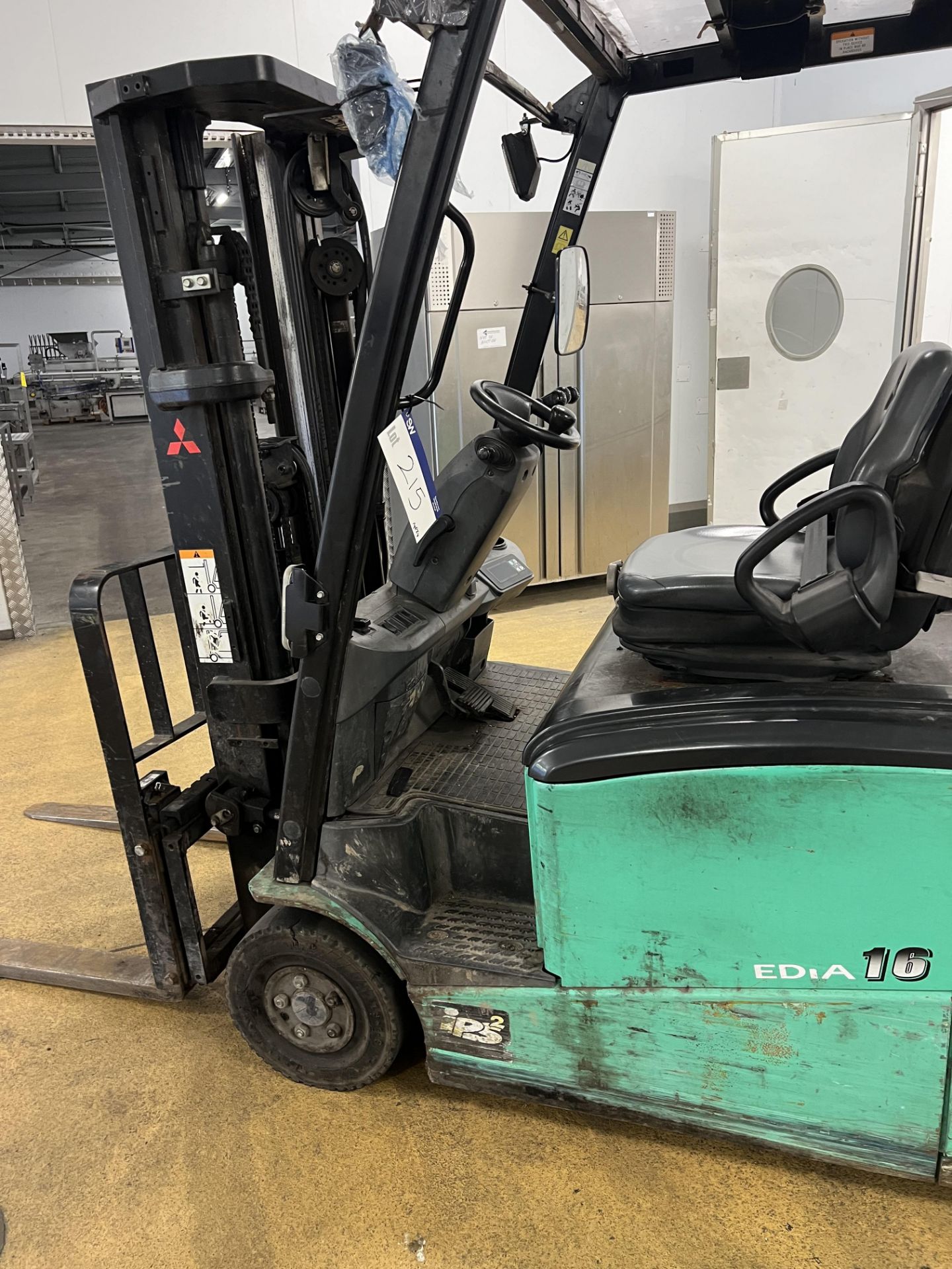 Mitsubishi FB16CPNT 1600kg cap. Electric Fork Lift Truck, serial no. EFB22 02177, with battery - Image 12 of 12
