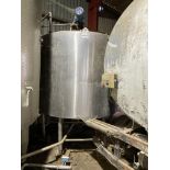 STAINLESS STEEL MIXING VESSEL, understood to be insulated, approx. 2m dia. x 1.6m deep, with