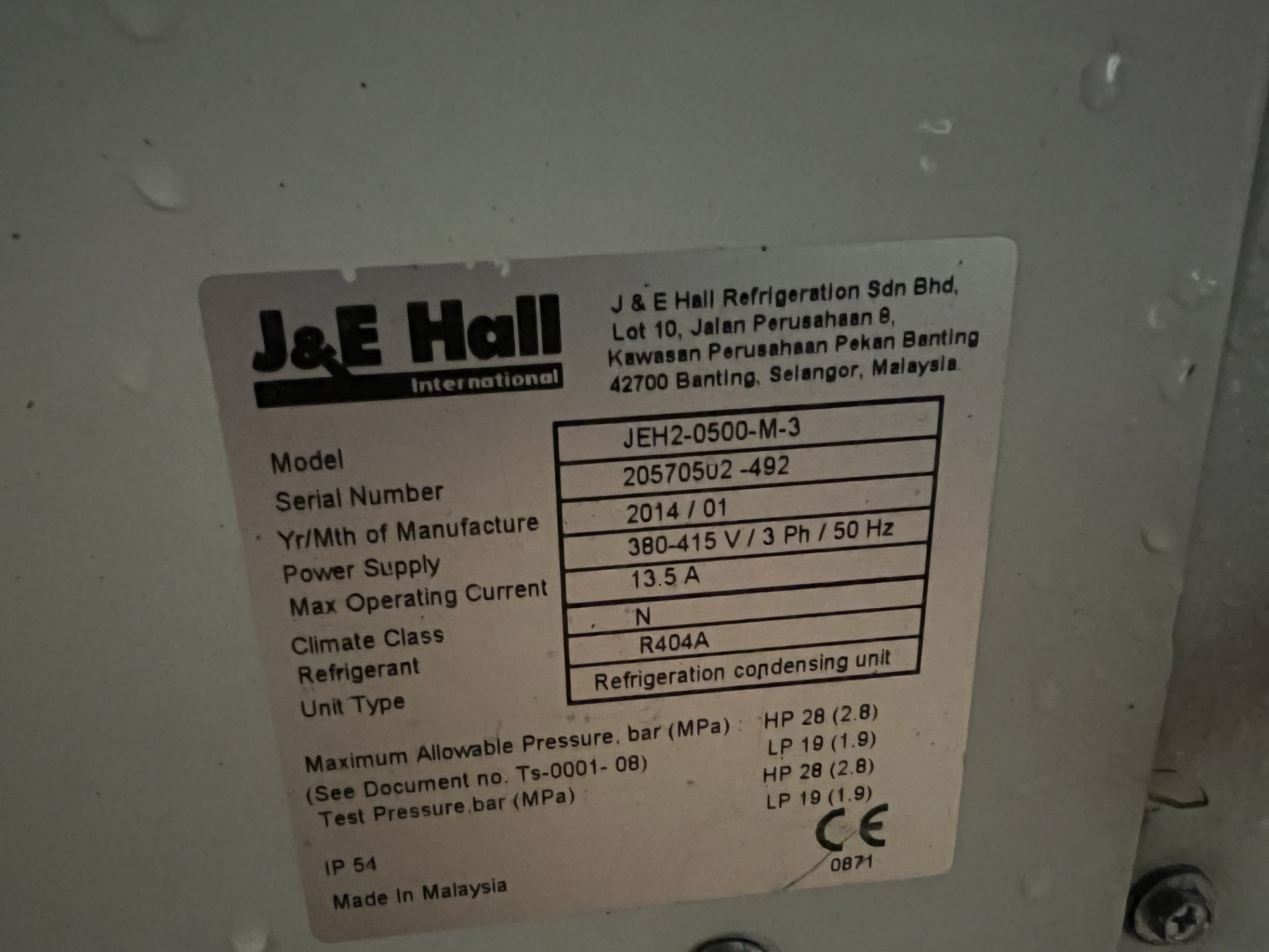 J&E Hall Fusion Compressor, approx. 1.3m x 0.5m x 1m high, lift out charge - £20 + VAT, lot - Bild 2 aus 3
