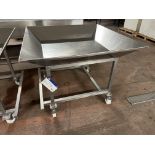 Mobile Draining Trolley, with sloping sides, approx. 1.2m x 1.2m x 0.9m high, lift out charge - £