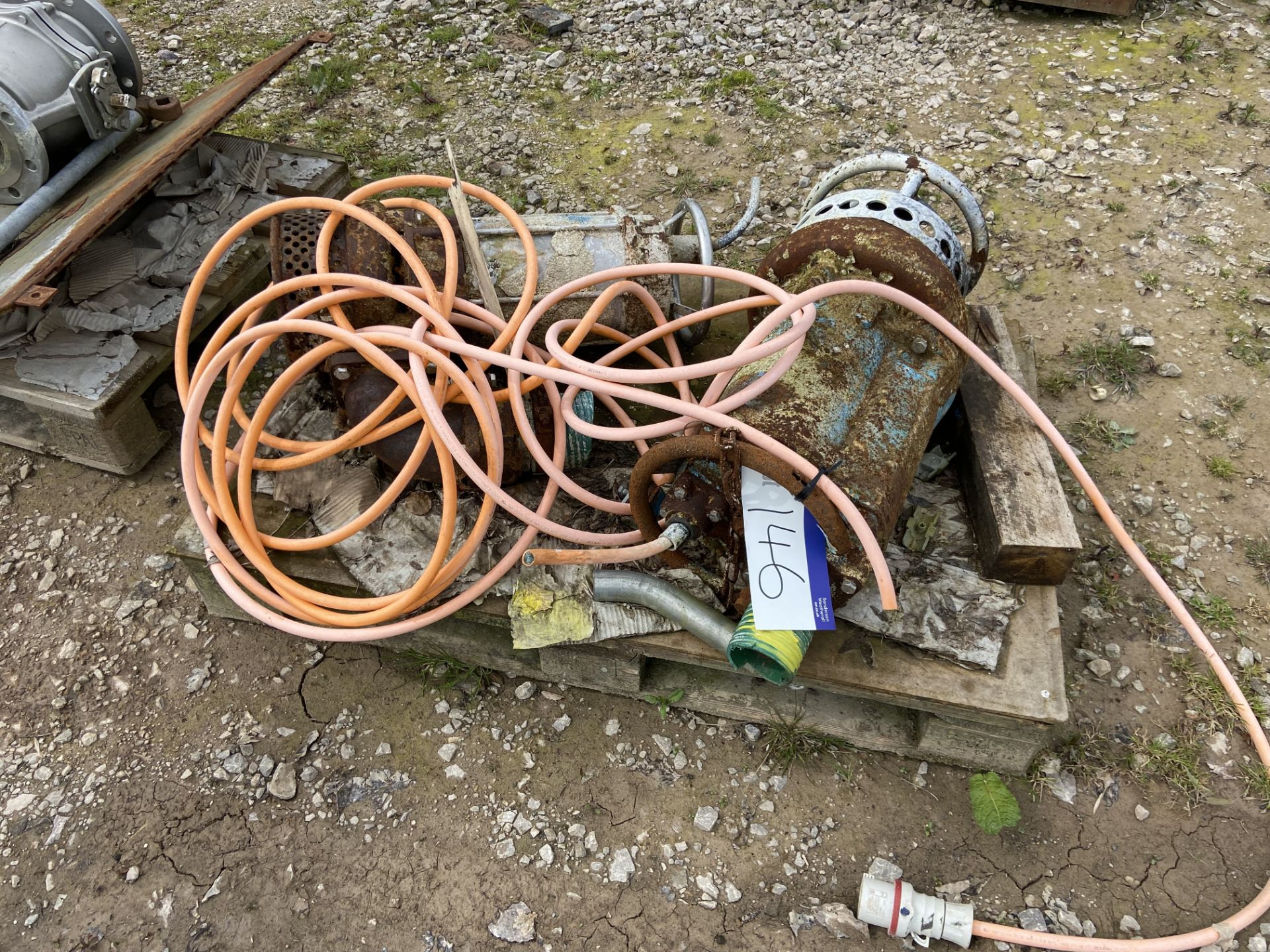 Two Submersible Pumps, on pallet, lot located in Bretherton, Lancashire, lot loaded free of charge
