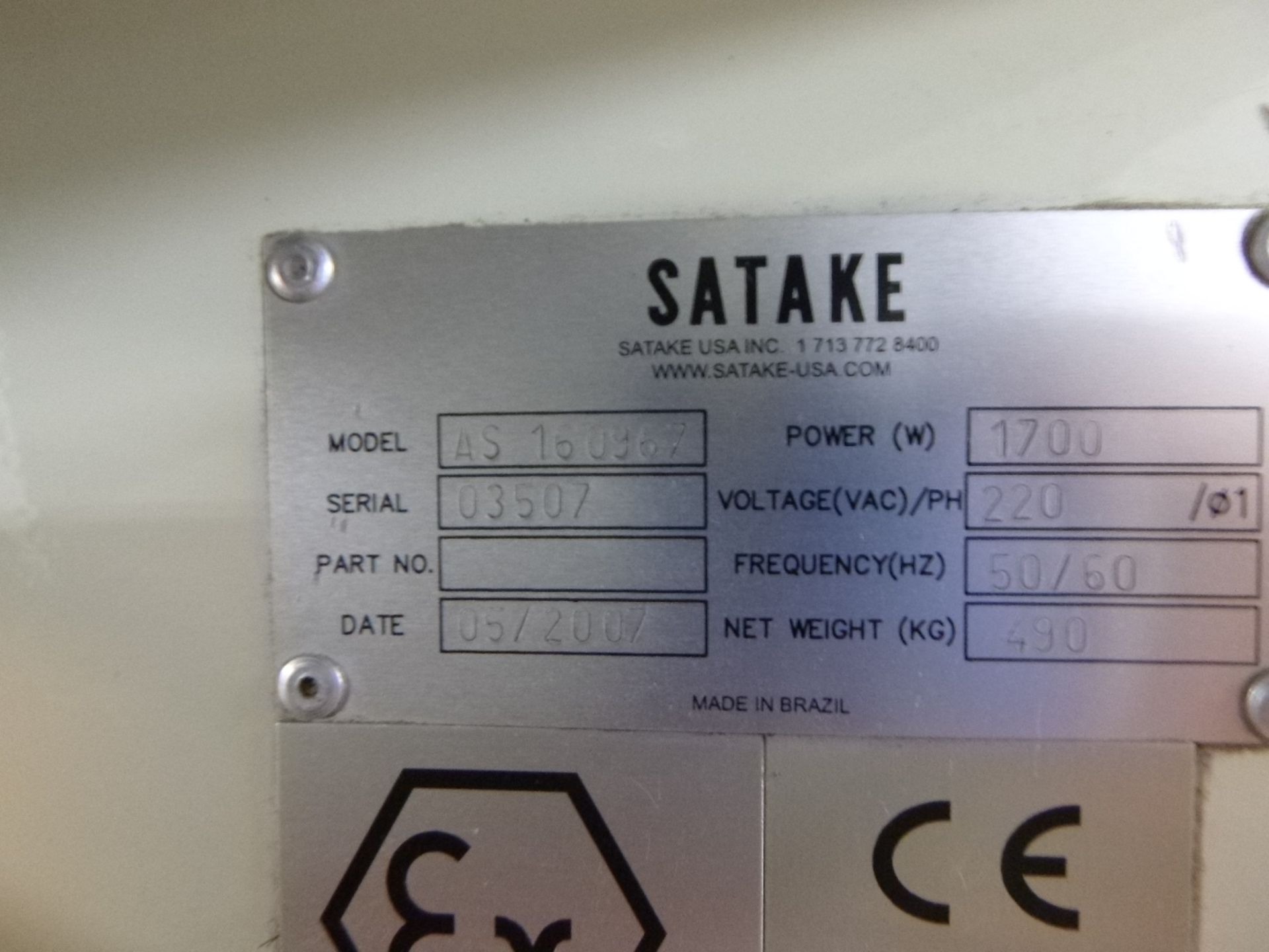 Satake AS 160967 Alpha Scan Colour Sorter, year of manufacture 2007, 1700 watts, 220V (vendors - Image 7 of 11