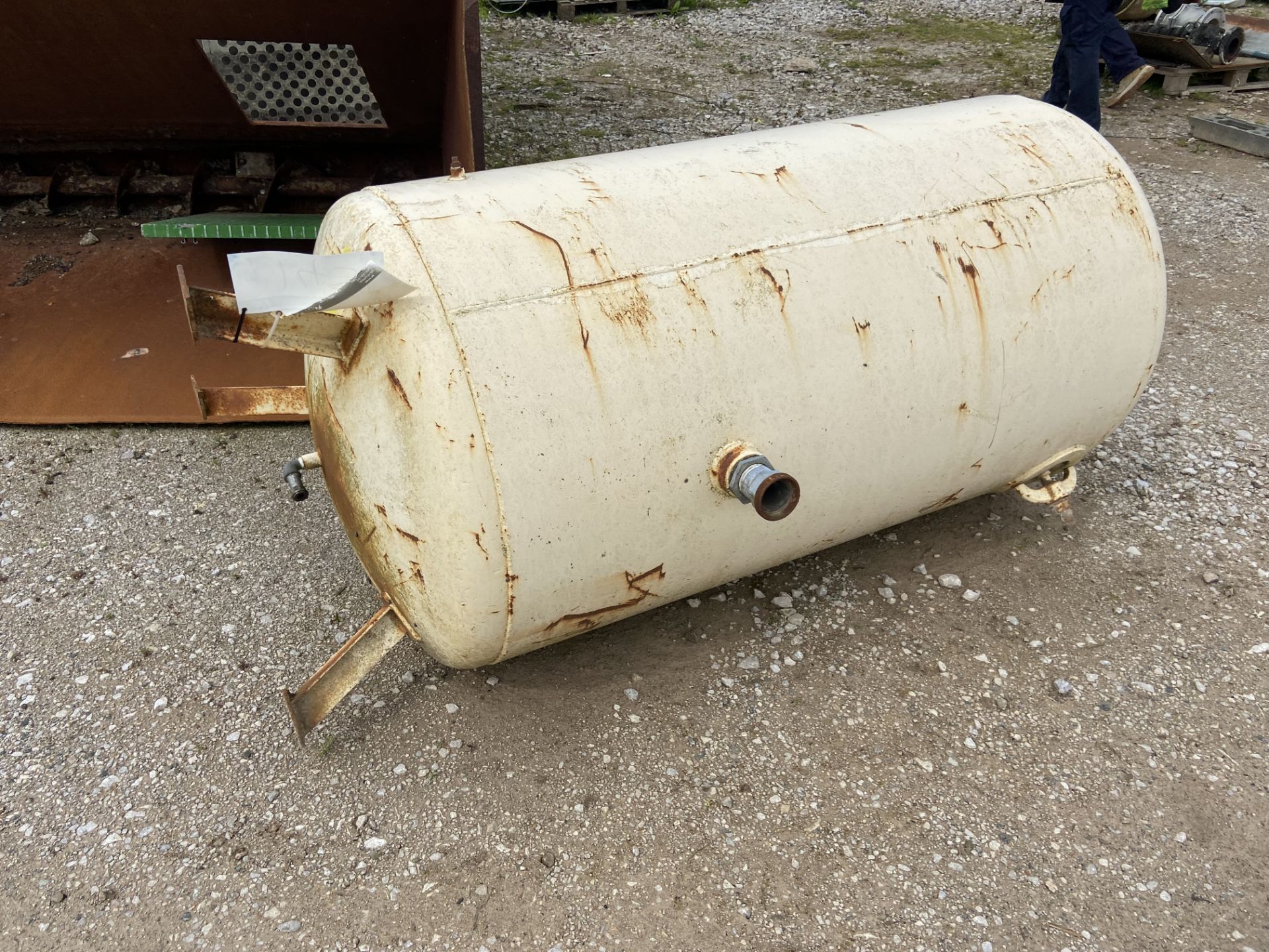 Vertical Welded Steel Air Receiver, approx. 2m high, lot located in Bretherton, Lancashire, lot