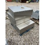 Three Stainless Steel Control Cabinets, up to approx. 1.2m x 1m, lot located in Bretherton,
