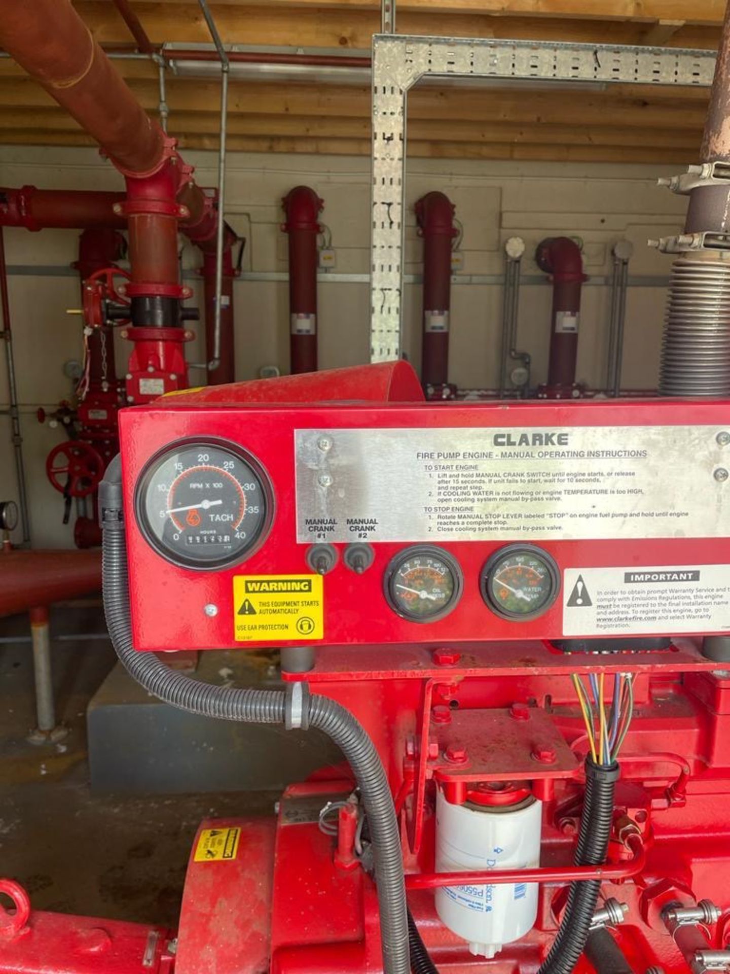 Tyco Clarke Grundfos DIESEL ENGINE EMERGENCY STANDBY FIRE PUMP, 125 hours at time of listing, fitted - Image 7 of 10