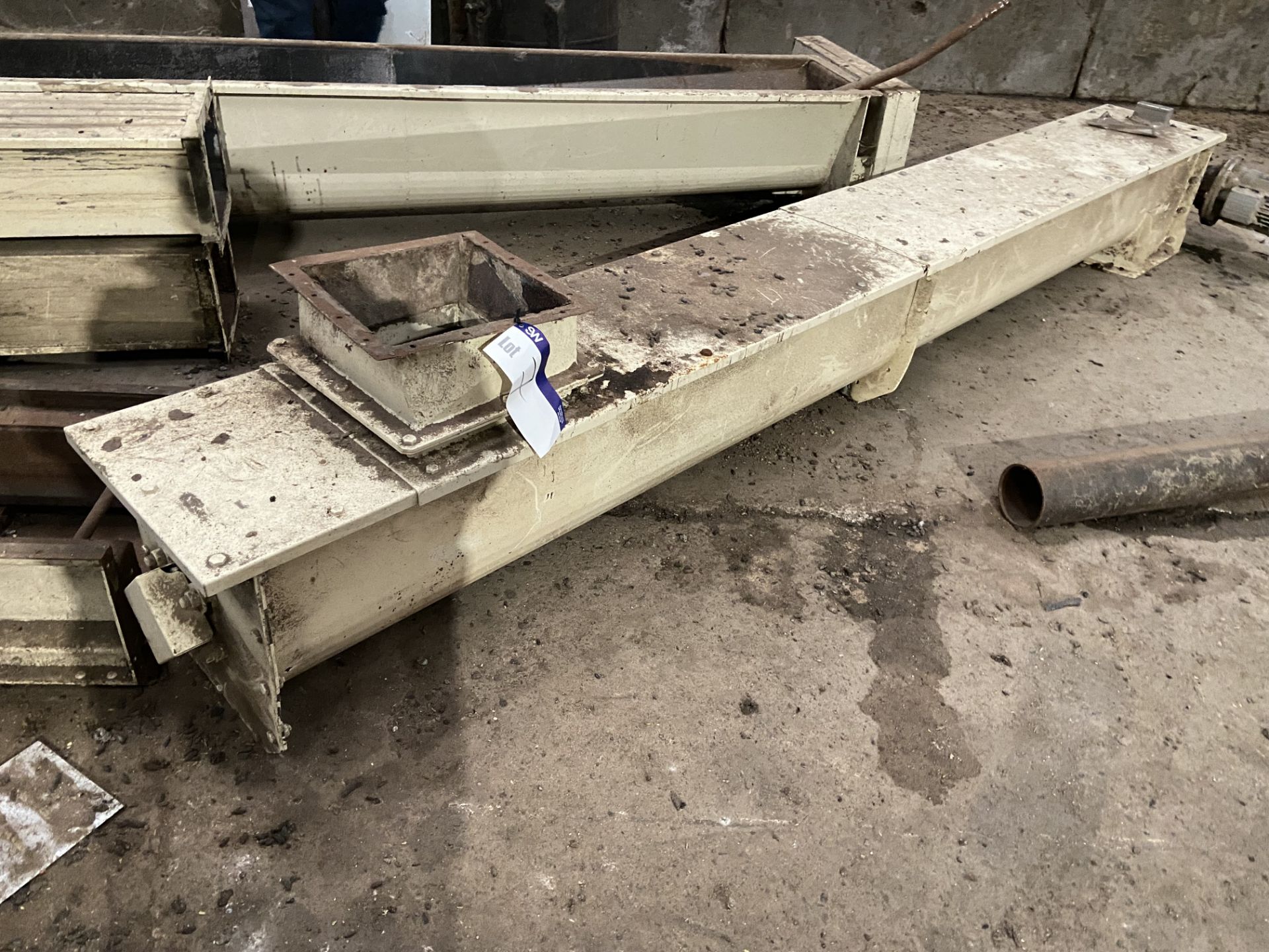 Approx. 300mm dia. Screw Conveyor, approx. 3.6m long, with geared electric motor drive and one