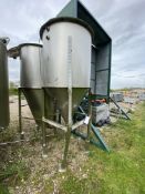 Stainless Steel Tank/ Hopper, approx. 2.5m x 1m dia., on stainless steel fabricated legs. lot