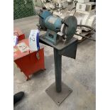 Wolf 8750 Double Ended Bench Grinder, serial no. 1035121506, 380/ 440V, with steel stand, lot