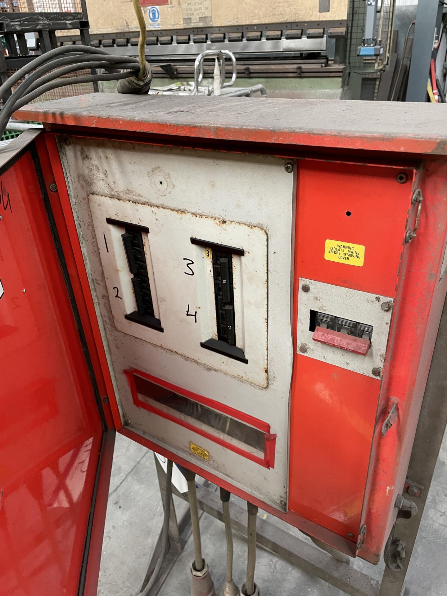 Steel Cased Distribution/ Fuse Panel, with steel stand, lot located at Ocean Raw Ltd & Jalna - Image 2 of 2