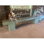 SD15 TWIN HEAD SAW, approx. 3.3m long on bed, with 300mm dia. saw blades, lot located at