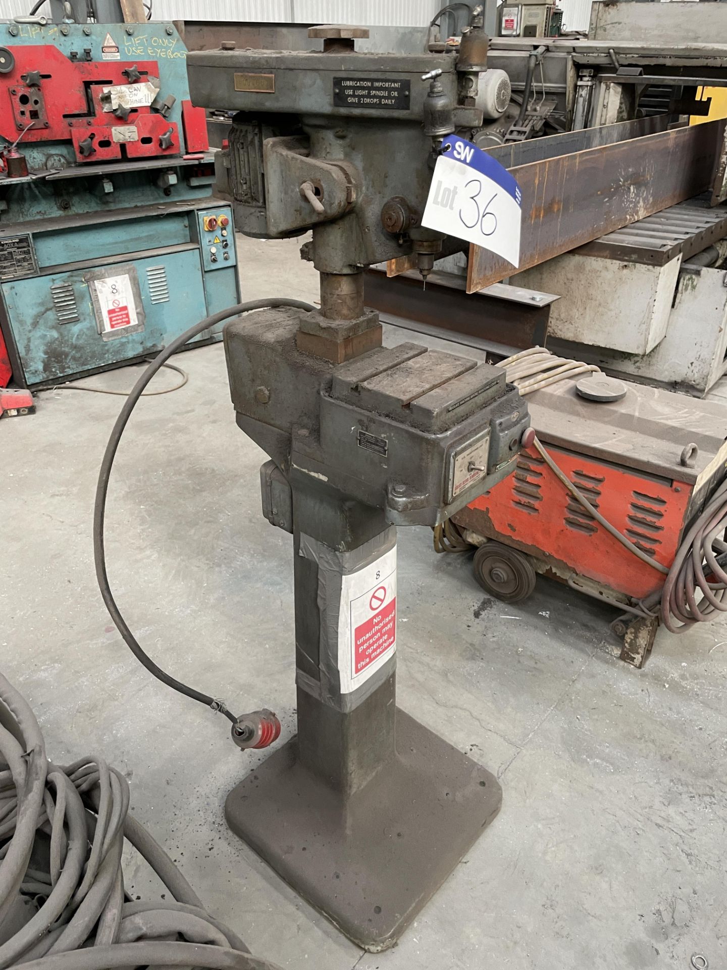 Pollards 9FXP Drilling Unit, serial no. 30303H, with T-slotted table, 180mm x 180mm, lot located - Image 2 of 3