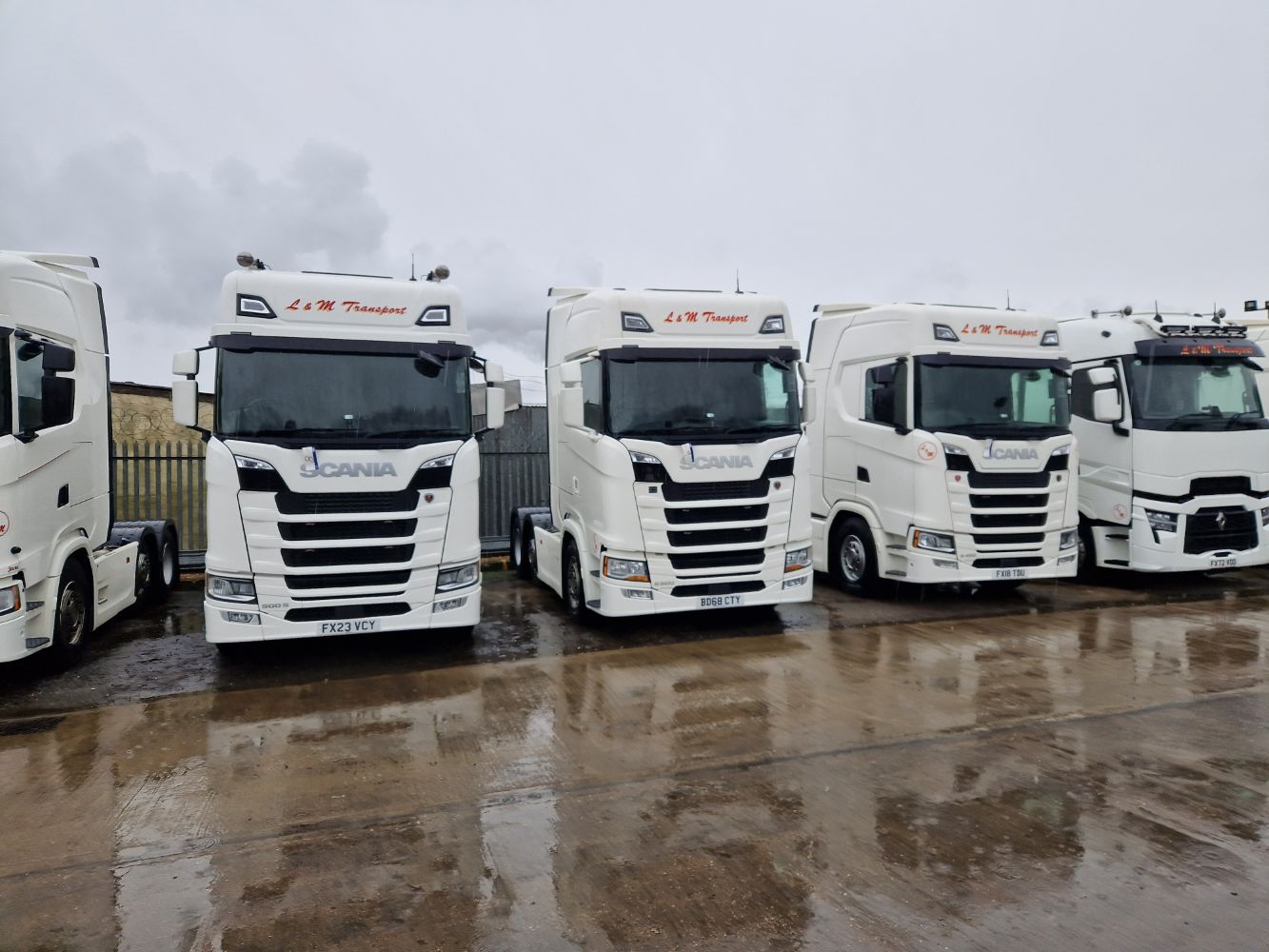 Late Model High Spec Scania & Volvo Tractor Units, Two Ford Transit Crew Cabs, Linde Fork Lift Truck & Bunded Fuel Tank