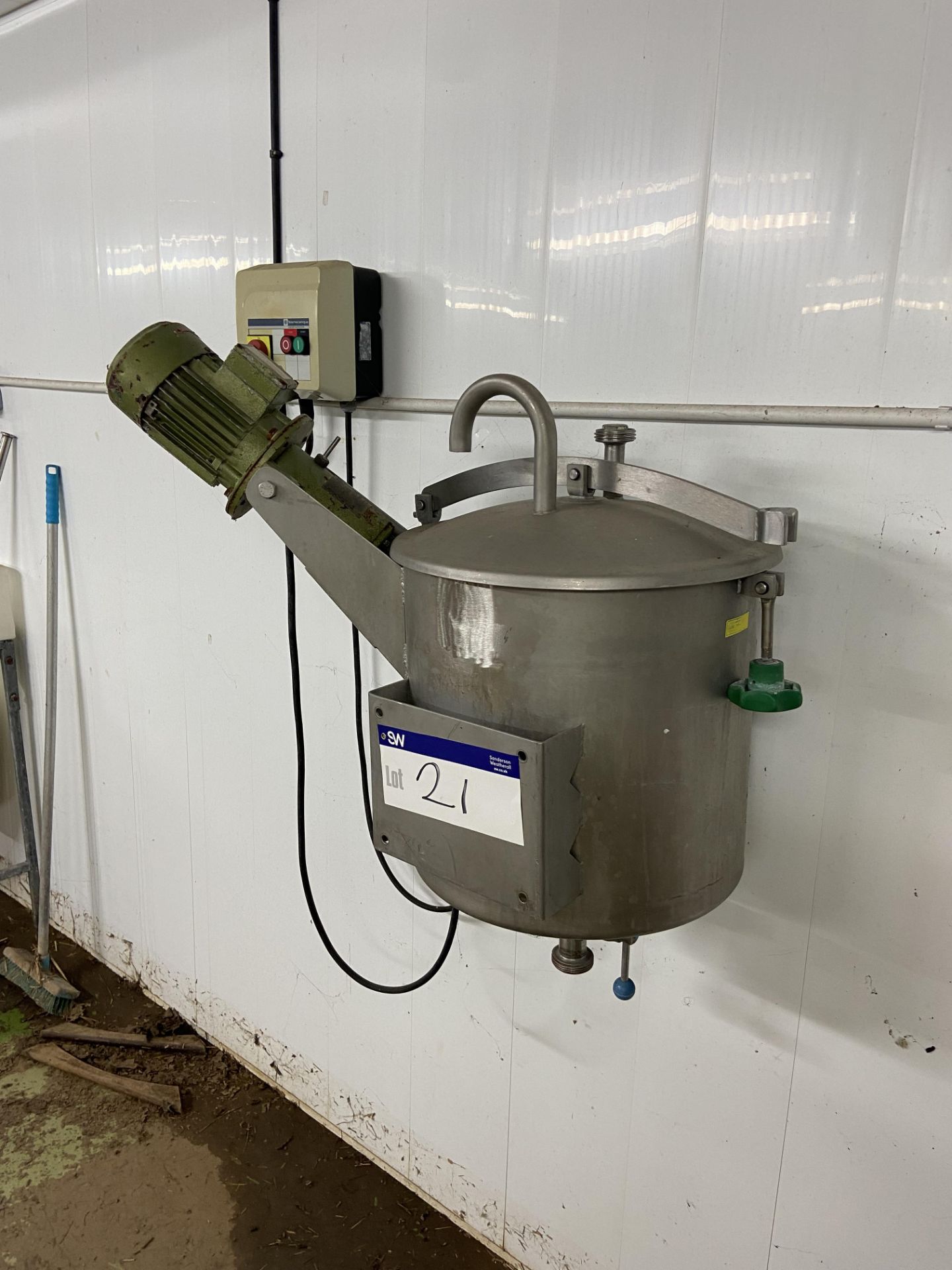 Typhoon Stainless Steel Wall Mounted Yoghurt Mixer, machine no. 87 TY, approx. 420mm dia. x 400mm