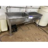 Stainless Steel Twin Chamber Washing Sink, approx. 1.7m x 550mm (please note this lot is part of