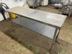 Stainless Steel Topped Bench, approx. 1.8m x 600mm, fitted undershelf (please note this lot is