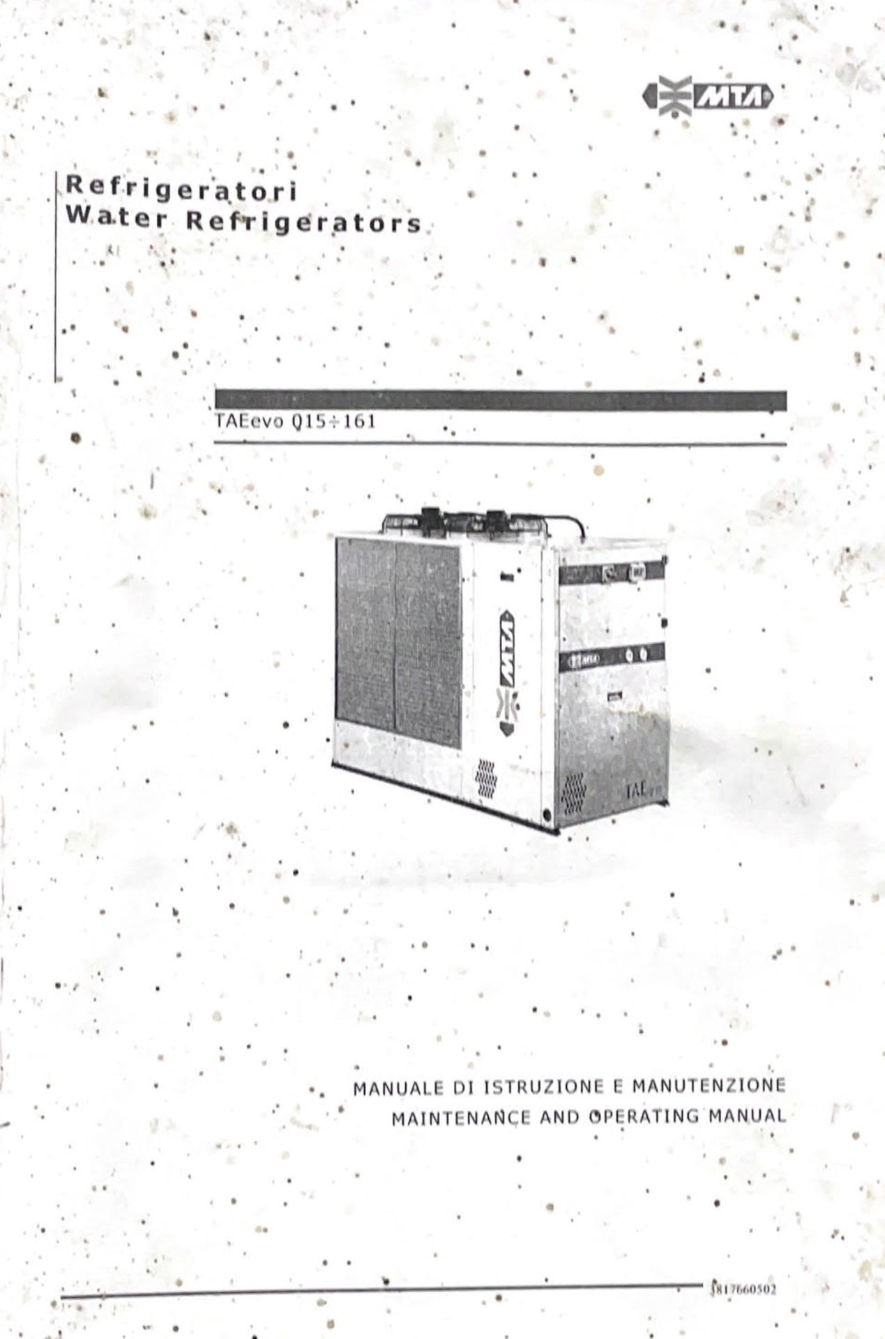 M.T.A. TAE EVO 121 Industrial Process Twin Fan Water Chiller Unit, serial no. 2200068841, year of - Bild 4 aus 5