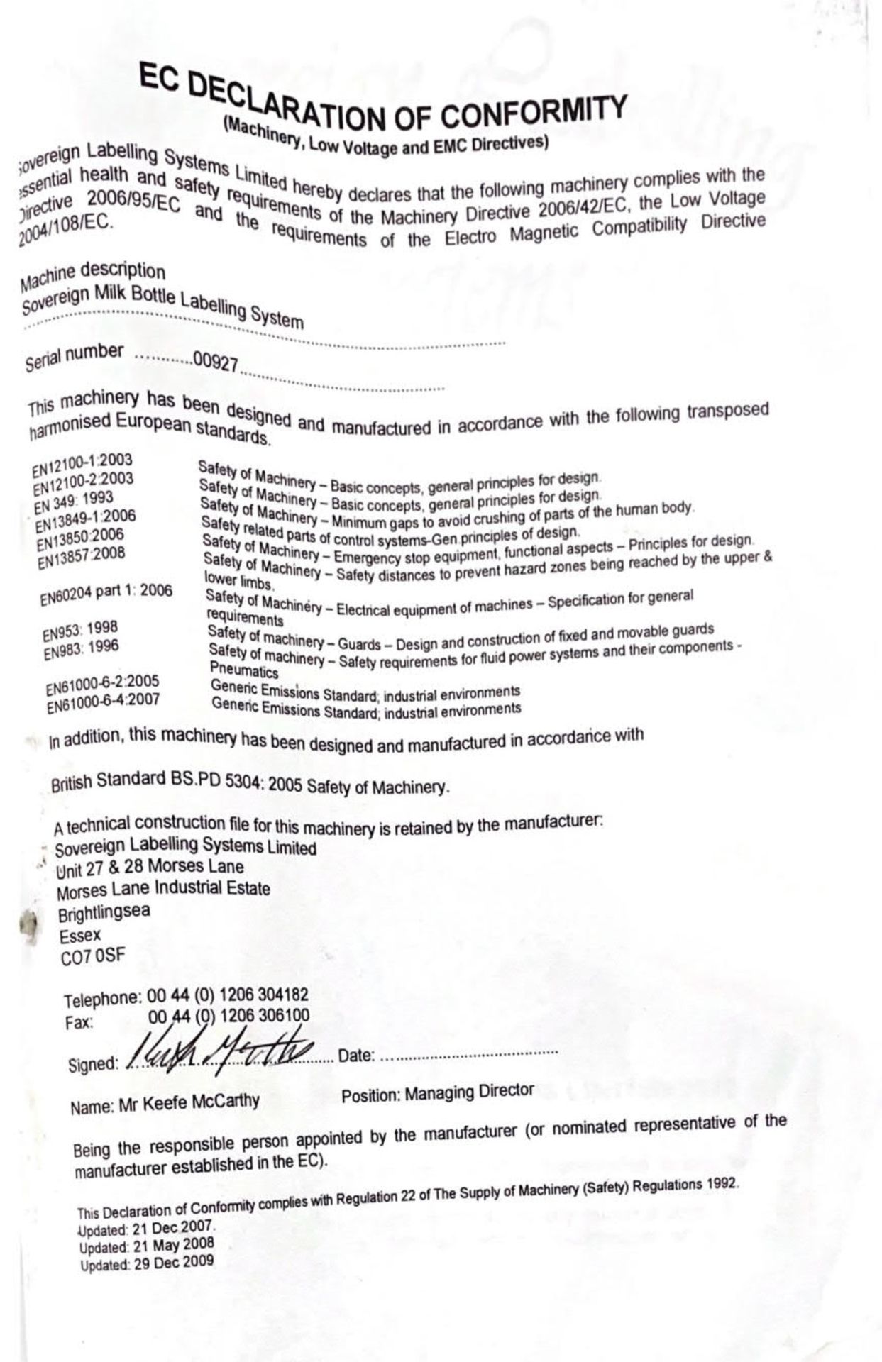 Index-6 IND-DOSE 45 RFC 8/4 MILK BOTTLING LINE, serial no. 45011, year of manufacture 2013, ( - Bild 39 aus 39