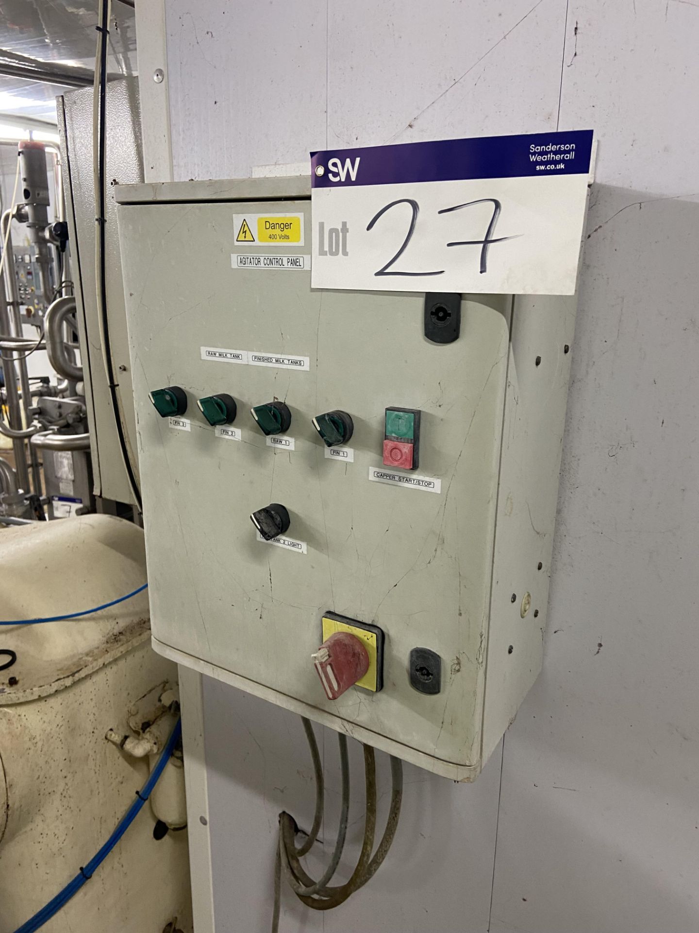Raw Milk/ Finished Milk Tank Agitator Control Panel (please note this lot is part of combination lot