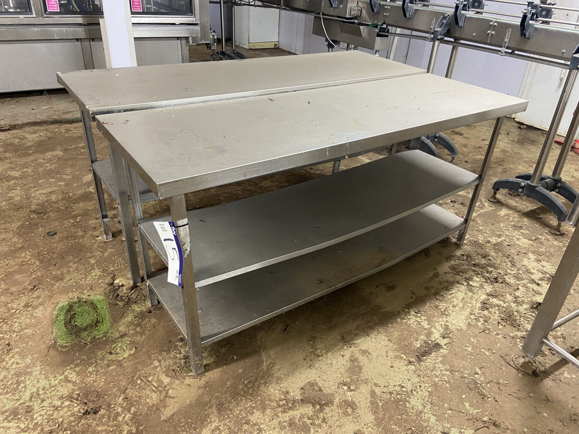 Two Steel Benches, each approx. 1.8m x 600mm (please note this lot is part of combination lot 29)