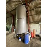 VERTICAL STAINLESS STEEL TANK, approx. 1.8m dia. x 4m deep (immediate piping only included) (