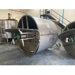 STAINLESS STEEL MIXING VESSEL, approx. 2m dia. x 1.9m deep, with loadcells as fitted, vertical mixer