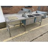 Twin Bowl Sink, approx. 2.44m x 760mm Please read the following important notes:- Fork Lifts and