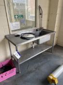 Stainless Steel Single Bowl Sink, approx. 1.5m x 600mm Please read the following important notes:-