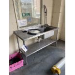 Stainless Steel Single Bowl Sink, approx. 1.5m x 600mm Please read the following important notes:-