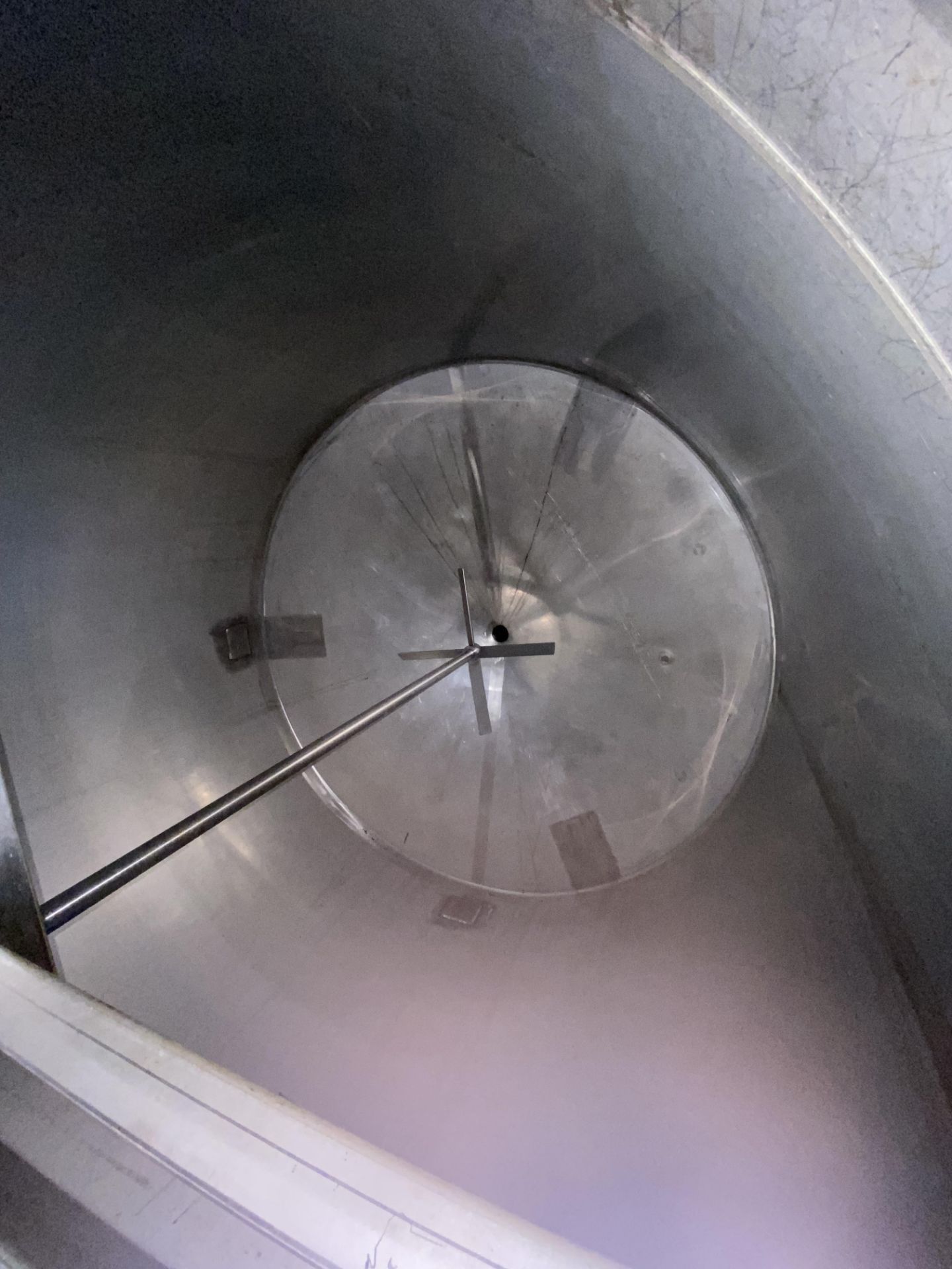 STAINLESS STEEL MIXING VESSEL, approx. 2m dia. x 1.9m deep, with loadcells as fitted, vertical mixer - Image 2 of 8