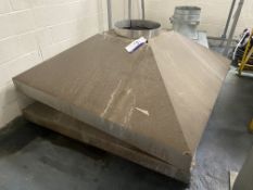 Two Stainless Steel Fume Extraction Canopies, each approx. 1.9m x 1.9m Please read the following