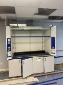 Fume Extraction Cabinet, approx. 2m x 1m x 1.4m high, with four door cupboard underneath Please read