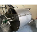 STAINLESS STEEL MIXING VESSEL, approx. 1.7m dia. x 2m deep, with loadcells as fitted, vertical