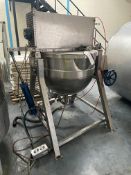 Alliance STAINLESS STEEL TIPPING MIXING VESSEL, approx. 950mm dia. x 700mm deep, with vertical