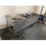 Twin Bowl Stainless Steel Sink Unit, approx. 2.9m x 750mm Please read the following important