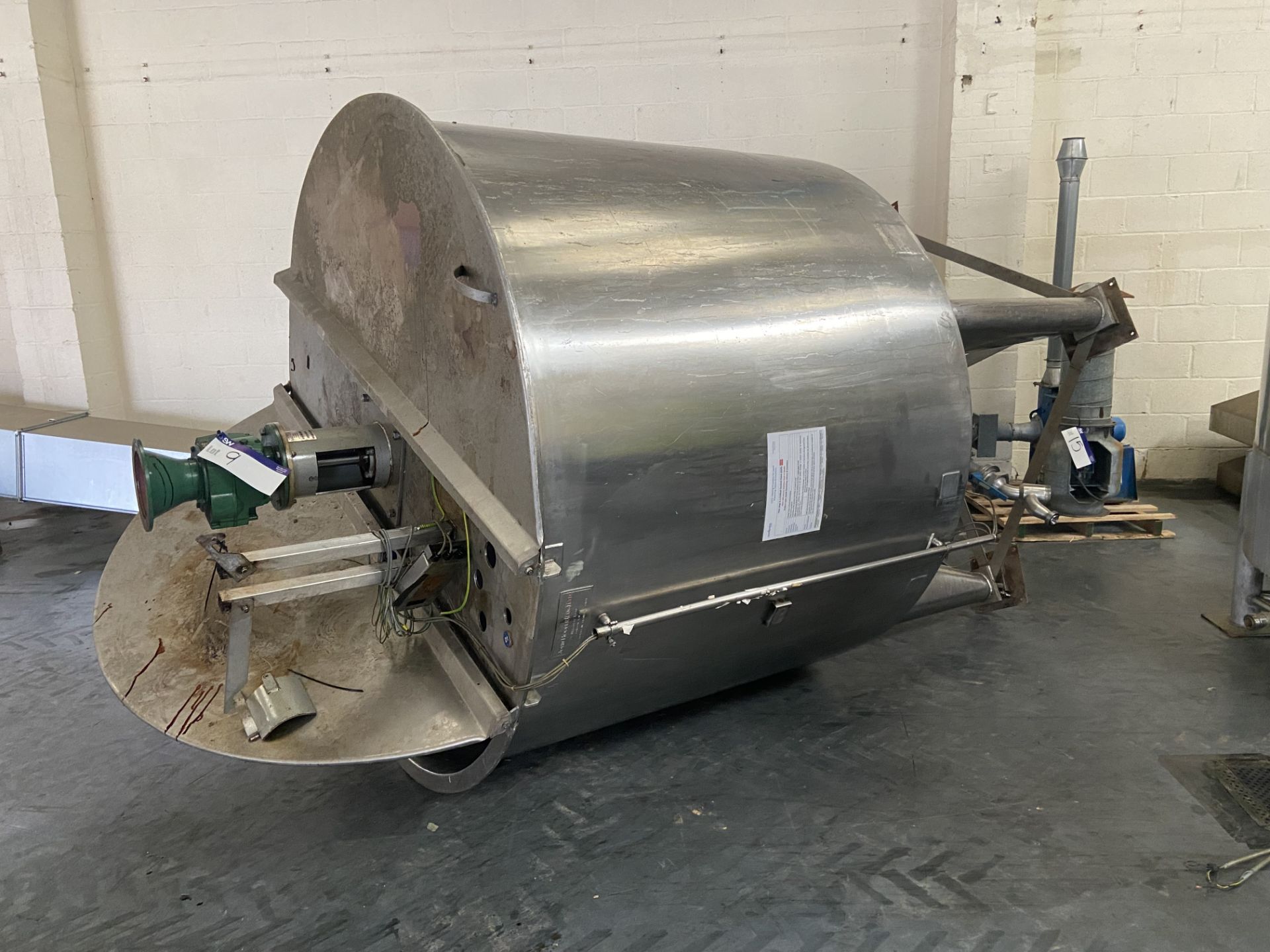 Rigal Bennett Mixer TYPE GT22-1 STAINLESS STEEL MIXING VESSEL, 1.8m dia. x 1.6m deep, with