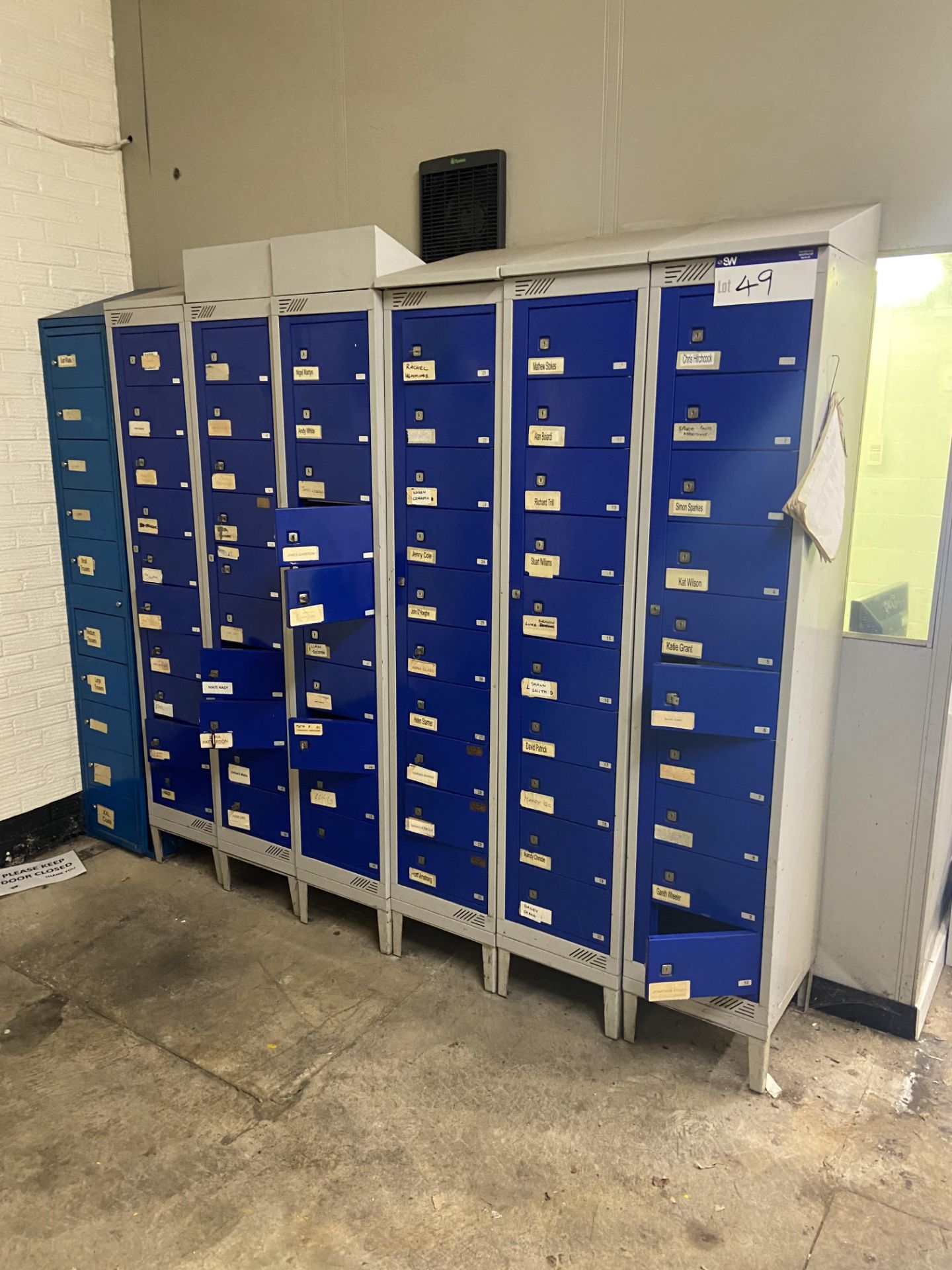 Seven Multi-Door Personnel Lockers (note – very few keys) Please read the following important