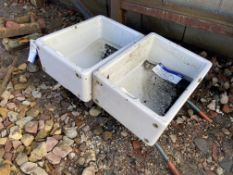 Two Belfast Sinks, each approx. 600mm x 450mm x 250mm deep Please read the following important