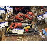 Milwaukee Assorted Portable Electrical & Battery Tools, all known to require attention Please read