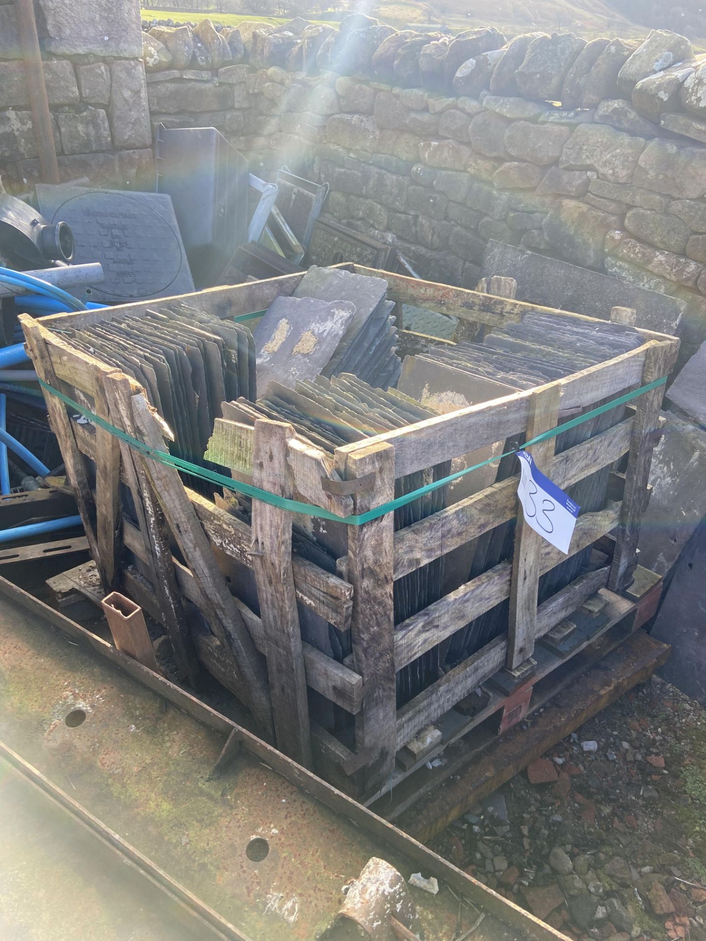Approx. 125 22in. x 12in. Blue Slates, in timber crate Please read the following important notes:- - Image 3 of 3
