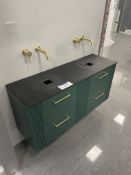 Wall Mounted Bathroom Drawer Unit, with two taps and mixers, approx. 1.2m x 390mm (no basins) Please