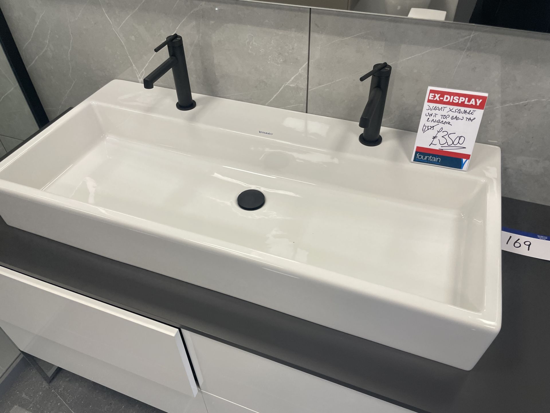 Duravit Basin Unit, with two taps, approx. 1.4m x 550mm Please read the following important - Image 2 of 4