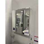 HIB Exos Double Door Wall Mounted Mirrored Cabinet, approx. 600mm x 700mm Please read the