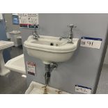 Silverdale Wall Mounted Basin, with two taps, approx. 400mm x 220mm Please read the following