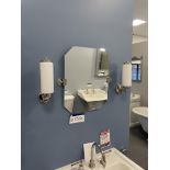Wall Mounting Mirror, with two light fittings, approx. 400mm x 500mm Please read the following